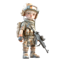 Military Precision 3D Army Man in Uniform on White Background PNG Transparent Background