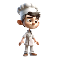 Stylish 3D Chef with White Jacket Perfect for Gourmet or Fine Dining Related Concepts PNG Transparent Background