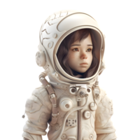 Ready for Launch 3D Cute Astronaut Woman PNG Transparent Background