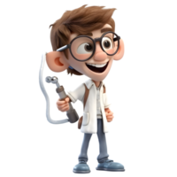 Confident 3D Dentist with X Ray Great for Radiology or Imaging Related Projects PNG Transparent Background