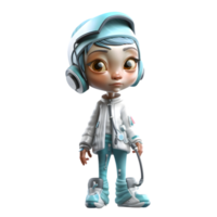 Cute Doctor Women with Passion Enthusiastic and Skilled Characters for Health Services Advertising PNG Transparent Background