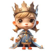 Powerful 3D Queen with a Majestic Crown PNG Transparent Background