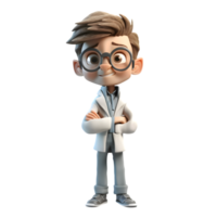 Modern 3D Doctor with Tablet Ideal for Electronic Health Record EHR or Medical App Designs PNG Transparent Background