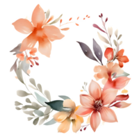rustiek groen en bloem ronde kader ontwerp voor zomer bruiloften en evenementen. pioenrozen, rozen, en bladeren in munt en groen tonen. waterverf PNG transparant achtergrond