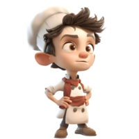 Cheerful 3D Chef with Utensils Great for Restaurant or Catering Themed Designs PNG Transparent Background