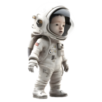explorant le cosmos 3d astronaute dans espace costume sur blanc Contexte png transparent Contexte