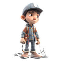 Versatile 3D Electrician with Electrical Tape Great for Electrical or Repair Services PNG Transparent Background