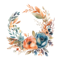 minimalistisch Blumen- Rahmen mit Weiß Blumen und Blätter png transparent Hintergrund