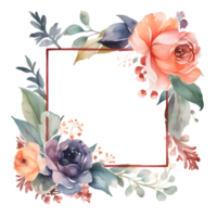 rustico acquerello floreale design con naturale textures e terroso toni png trasparente sfondo