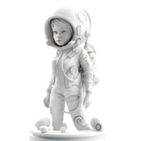 estrellado ojos 3d linda niña en astronauta uniforme png transparente antecedentes