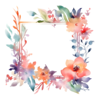 delikat blommig krans med rosor, georginer och eukalyptus löv. hand målad vattenfärg design. png transparent bakgrund