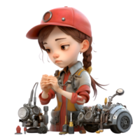 Cute and Confident 3D Engineer Women Engaging and Expressive Characters for Construction Industry Presentations PNG Transparent Background