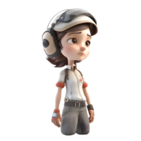 Charming and Skilled 3D Driver Women Realistic and Engaging Characters for Transportation Services Advertising PNG Transparent Background