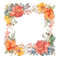 Garten Party Einladung mit Blumen- Rahmen und Pastell- Farben. png transparent Hintergrund