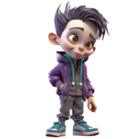 Playful 3D Joker Boy Great For Circus or Carnival Designs PNG Transparent Background