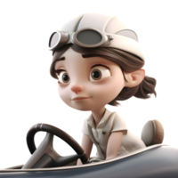 3D Cute Driver Women High quality and Detailed Models for Automotive Industry Presentations PNG Transparent Background