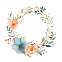 romantisch Aquarell Blumen- Kranz mit elegant Kalligraphie Text png transparent Hintergrund