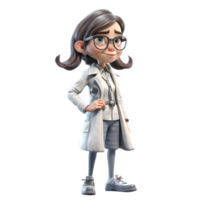 Adorable and Intelligent Doctor Women Engaging and Knowledgeable Characters for Health Education Media PNG Transparent Background