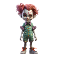 3D Joker Girl with a Mysterious Smile PNG Transparent Background