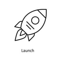 Launch Vector  outline Icons. Simple stock illustration stock