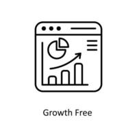 Growth Free Vector  outline Icons. Simple stock illustration stock