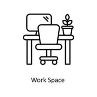 Work Space Vector  outline Icons. Simple stock illustration stock