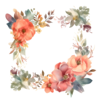 Jahrgang Blumen- Rahmen mit Rosen, Pfingstrosen und Laub. perfekt zum speichern das Datum Karten und Ankündigungen. png transparent Hintergrund