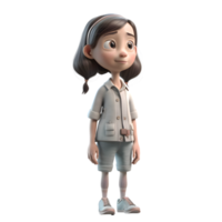 Bright Future A Cute 3D Girl Student PNG Transparent Background