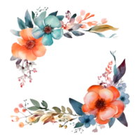 Pastel Floral Border with Roses, Peonies and Eucalyptus Leaves. Perfect for Baby Shower Invitations. PNG Transparent Background