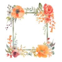 main tiré floral couronne avec des roses, pivoines et baies. aquarelle . png transparent Contexte