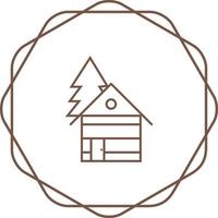 Wood Cabin Vector Icon