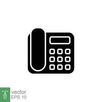 Intercom telephone icon. House phone, technology concept. Simple solid style. Black silhouette, glyph symbol. Vector illustration isolated on white background. EPS 10.