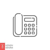 Intercom telephone icon. House phone, technology concept. Simple outline style. Thin line symbol. Vector illustration isolated on white background. Editable stroke EPS 10.
