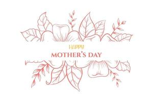 Happy mothers day celebration greeting card background mom and child love vector