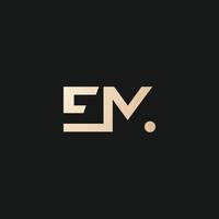 Luxury and modern EM letter logo design vector