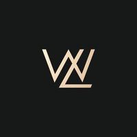 Luxury and modern Wl letter logo design vector