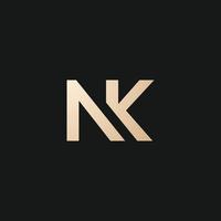 Luxury and modern NK letter logo design vector