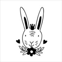 Cute Rabbit bunny SVG Cut File Design for Cricut and Silhouette. vector