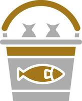 Fish Bucket Vector Icon Style