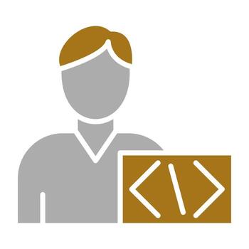 Coder Man Vector Icon Style