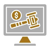 Online Bidding Vector Icon Style