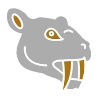 Saber Toothed Tiger Vector Icon Style