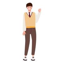 cute Korean student cartoon vector