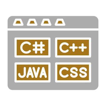 Coding Language Vector Icon Style