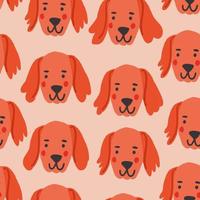 Beautiful seamless pattern with cartoon cute dogs. Breed - redfox labrador. Good for wallpaper, pattern fills, greeting cards, webpage backgrounds, wrapping paper and textile or fabric. Vector