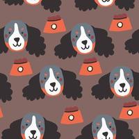 Cute dog seamless background repeating pattern, wallpaper background, cute seamless pattern background. Vector illustration