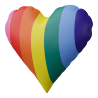 3D render, Pride LGBT on heart icon isolated on transparent background. png