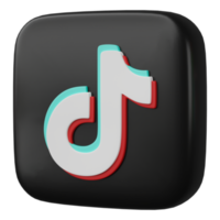 3D render, TikTok logo icon isolated on transparent background. png