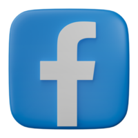 3d machen, Facebook Logo Symbol isoliert auf transparent Hintergrund. png