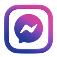 3d prestar, meta charla Mensajero, Facebook Mensajero degradado rosado azul icono burbuja aislado en transparente antecedentes. png